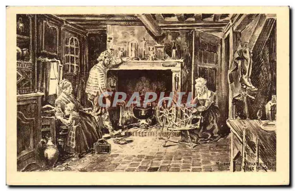 Interior de casa — cena de vida — Museu do Velho Honfleur, Chez le Marin - Frente