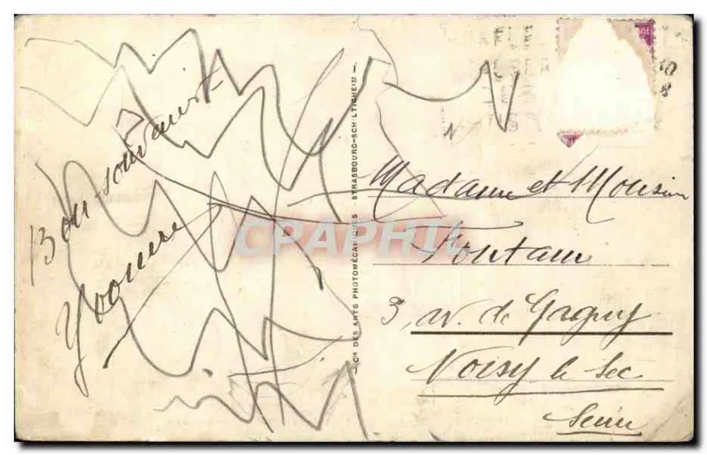 Honfleur — Le Port et la Côte de Grâce à marée haute — éditeur : STRASBOURG-SCH LITH. N° 71 - Rückseite