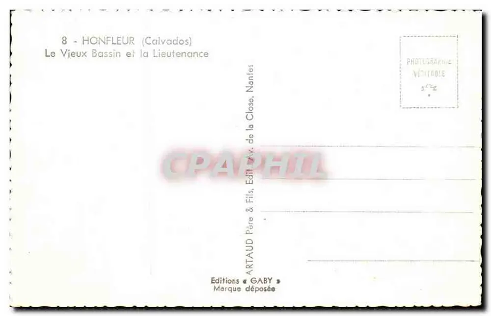 Honfleur (Calvados) — Der alte Hafen und die Lieutenant-Quartiere — Editions Gaby - Rückseite