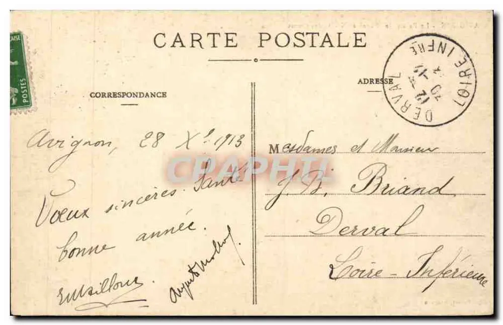 Avignon - Das Palais des Papes und N.-D. des Doms — Éd. Derval, Avignon - Rückseite