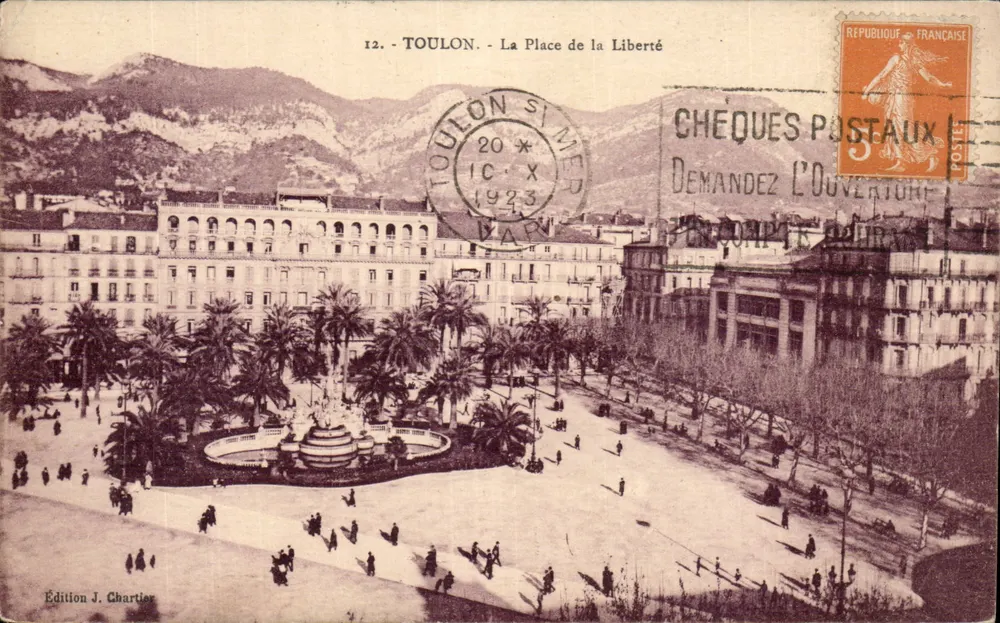 Toulon - A Praça da Liberdade — Edição J. Chartier, n°12 - Frente