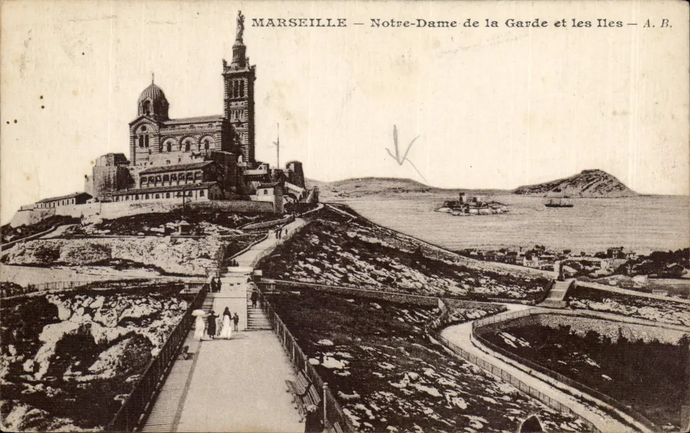 Marseille — Notre-Dame de la Garde und die Inseln — A. B. - Vorderseite
