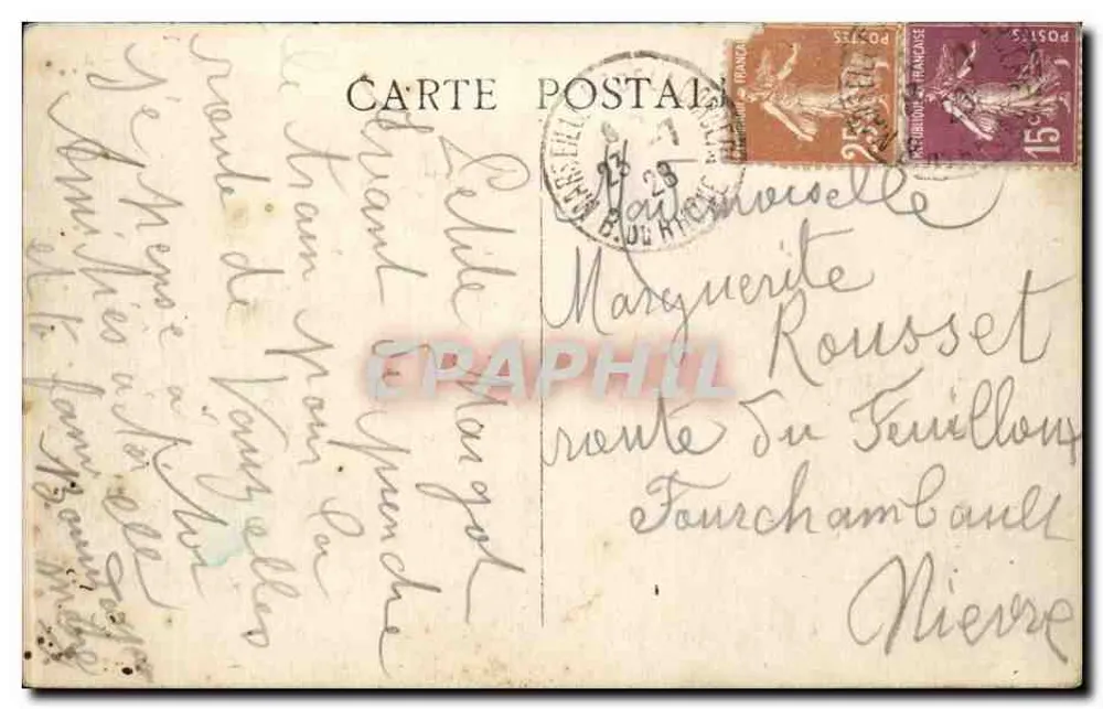 Marseille — Notre-Dame de la Garde und die Inseln — A. B. - Rückseite