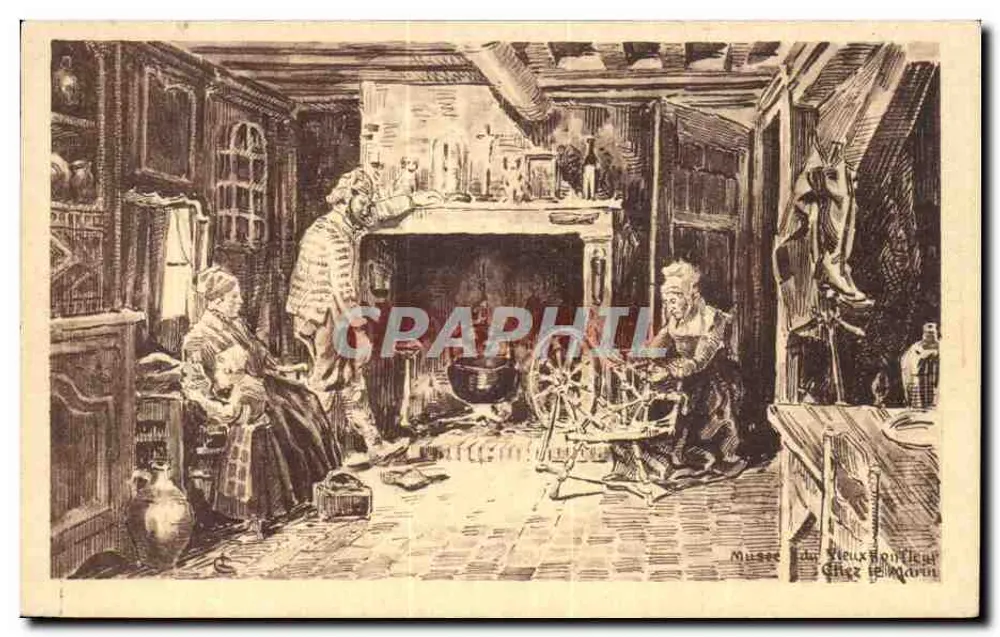 Innenraum einer Wohnung — Szenen aus dem Leben — Museum des Alten Honfleur, beim Fischer - Vorderseite