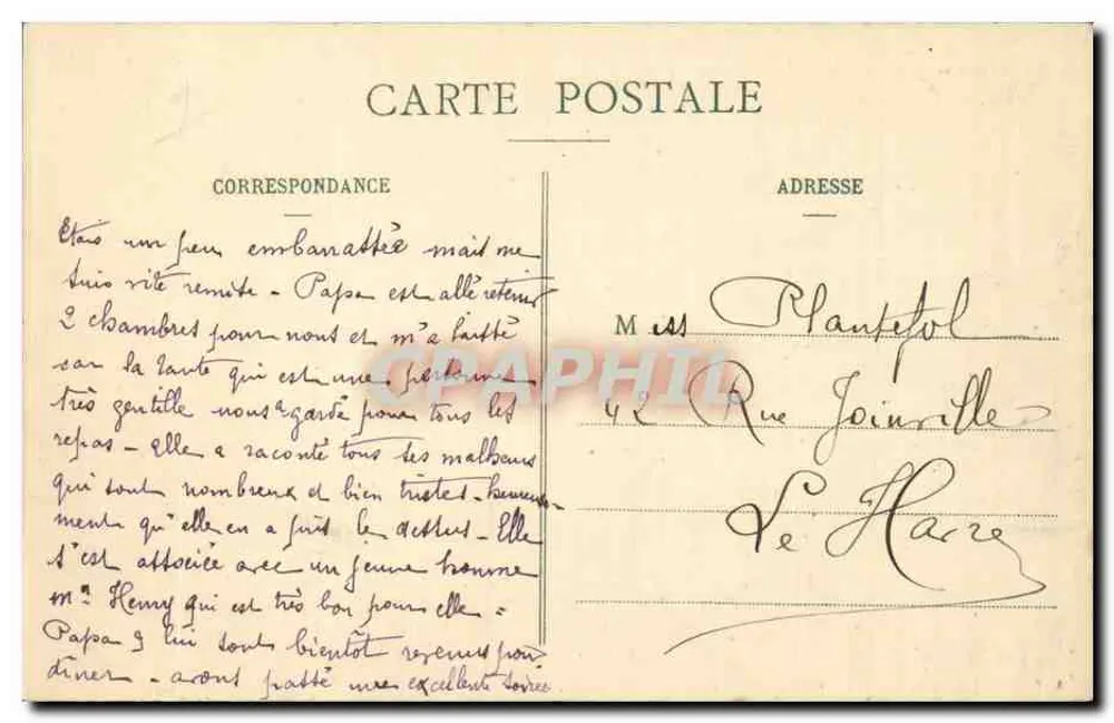FALAISE (Calvados) — Das Schloss, Ansicht vom Mont Myra — Verleger A.V. n°7 - Rückseite
