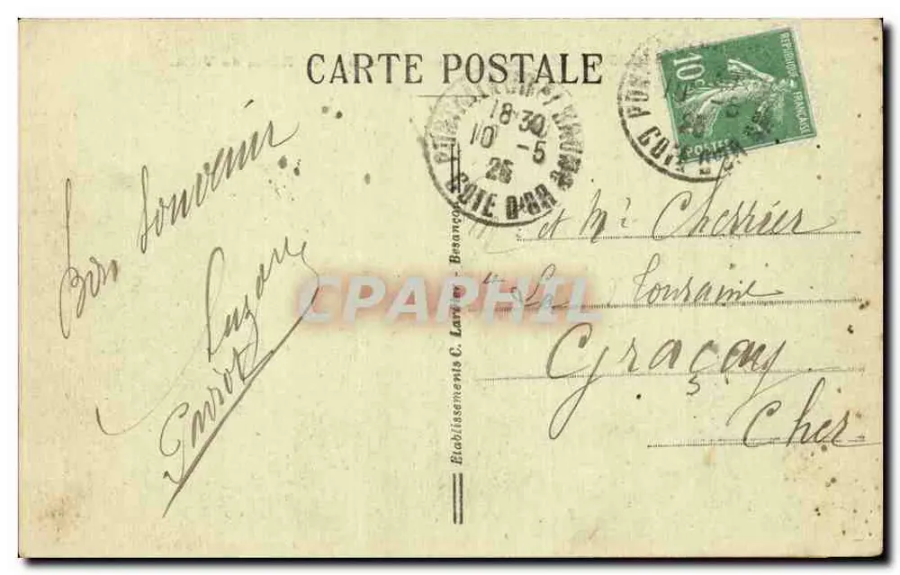 Dijon — Panorama vom Turm des Rathauses — Verlag C. Lévy, Nr. 3502 - Rückseite