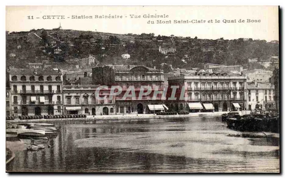 Cette - Badeort - Allgemeiner Blick auf den Mont Saint-Clair und den Quai de Bosc - Vorderseite
