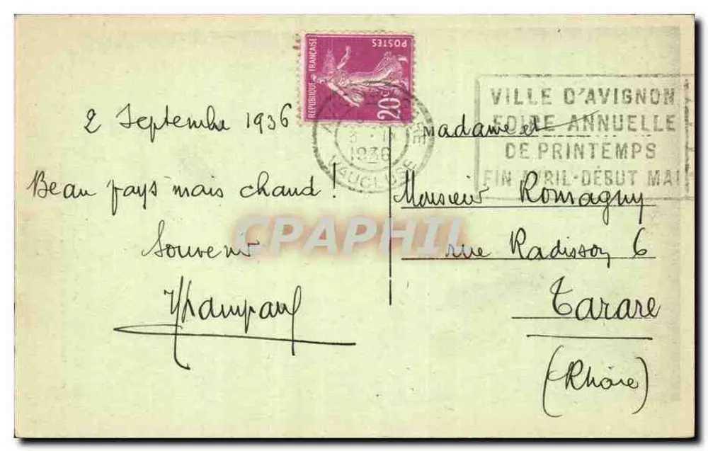 Avignon — Palais des Papes — Porte de la Grande Chapelle — errichtet unter dem Pontifikat von Clement VI im 14. Jahrhundert — Fot. Combier — Macon - Rückseite