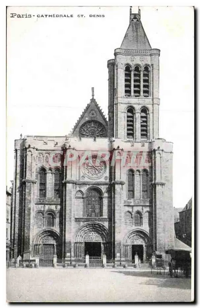 Paris - Catedral de São Dionísio — vista da fachada — editor CPAPHTI - Frente