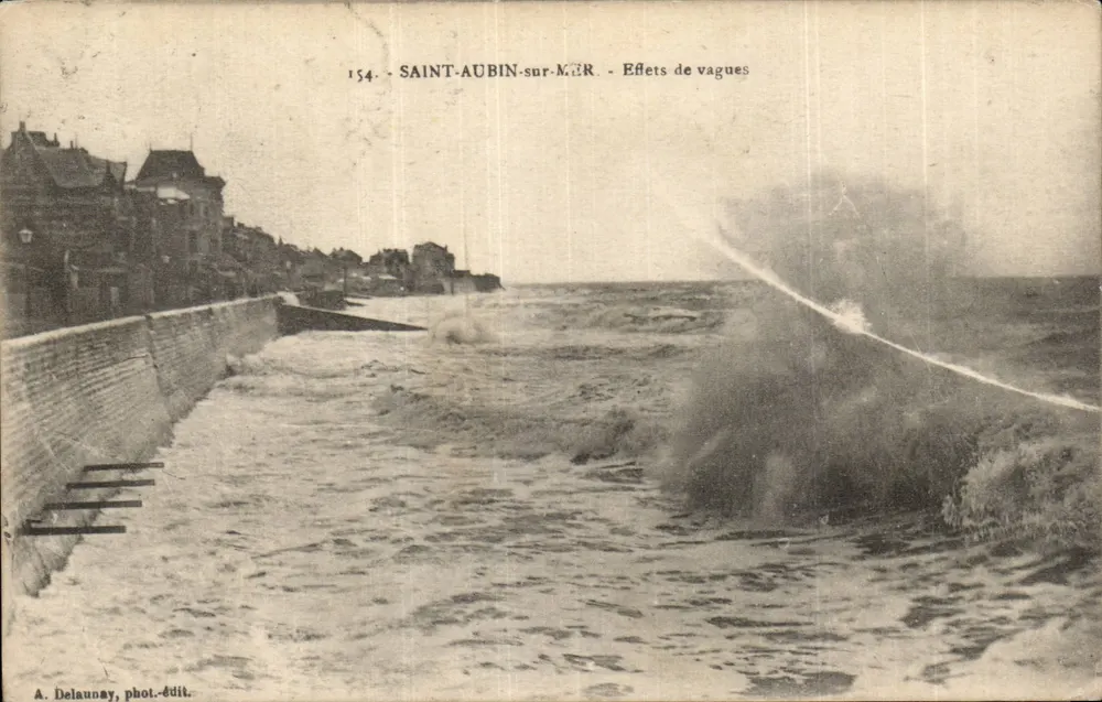 Saint-Aubin-sur-mer - Efeitos de ondas — A. Delaunay, fot.-edit. - Frente