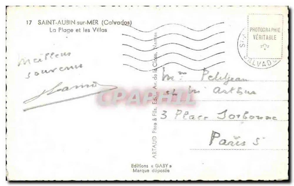 Saint-Aubin-sur-Mer — Die Strandpromenade und die Villen — Gaby Editions - Rückseite