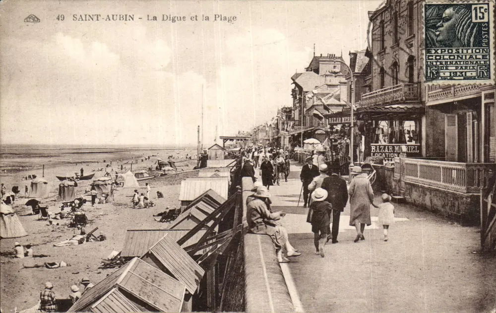 Saint-Aubin - A Dique e a Praia — editor desconhecido, n° 49 - Frente