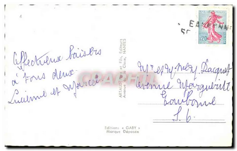 Riva-Bella-Ouistreham — Vista geral, porto, igreja romana, praia, cassino — Edições Gaby - Verso