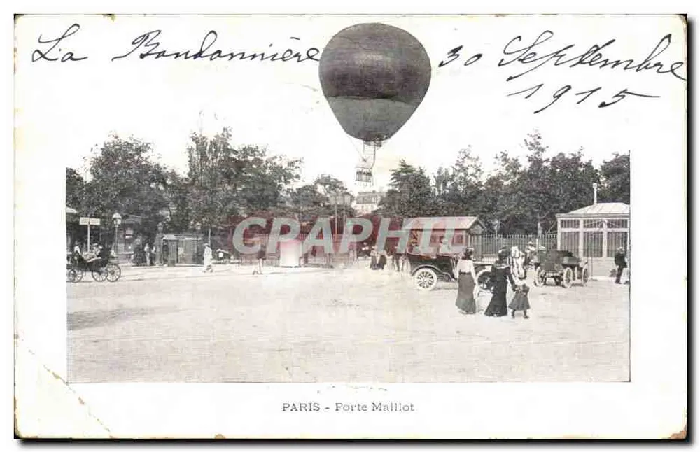 Paris - Porte Maillot — balão preso — editor desconhecido - Frente