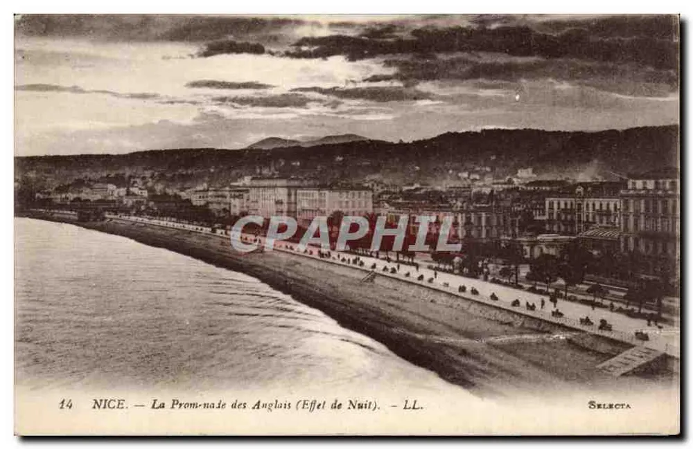 NICE — Die Promenade des Anglais (Nacht-Effekt) — Selecta - Vorderseite