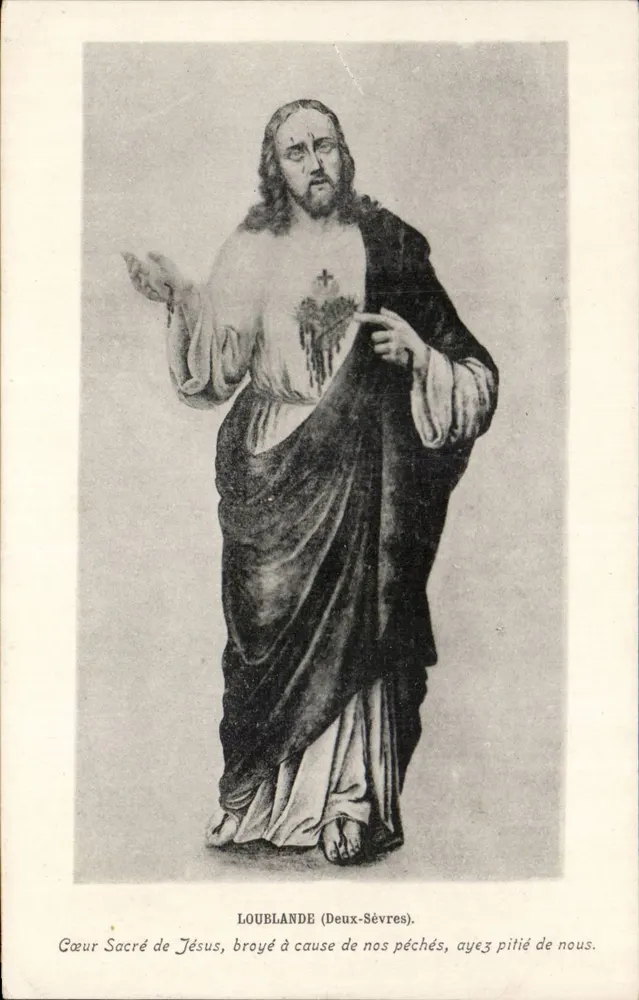 Corazón Sagrado de Jesús — estatua en Loublande (Deux-Sévres) — editor no identificado - Anverso