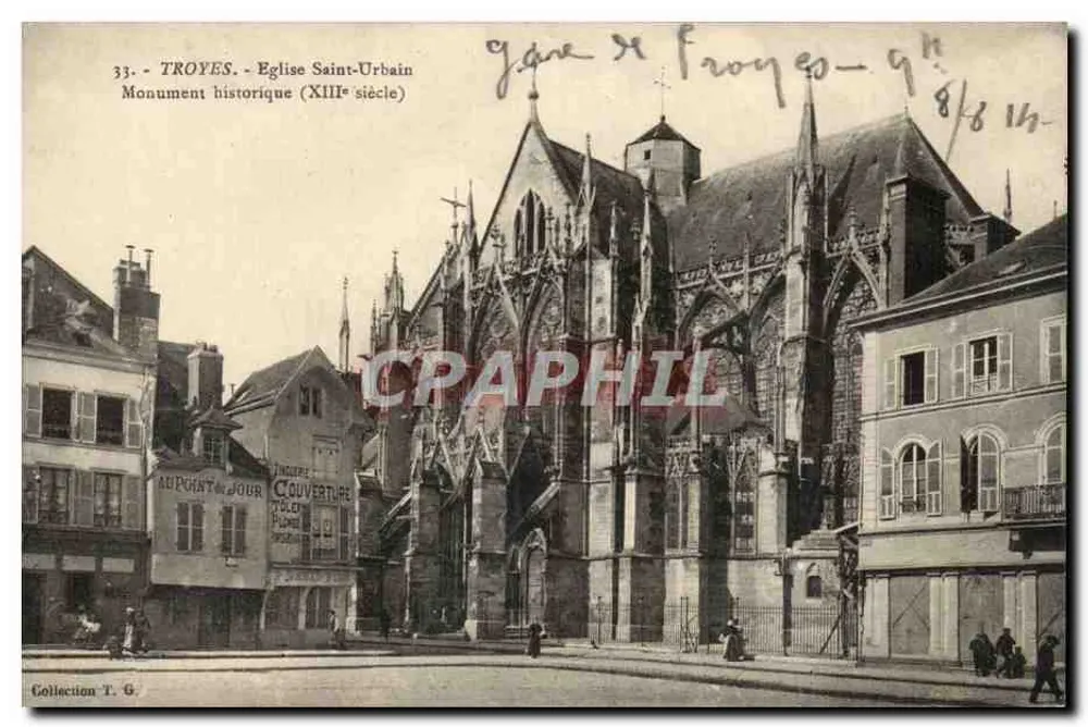 Troyes - Igreja de São Urbain — Monumento Histórico (século XIII) — Editor: Au Point du Jour - Frente