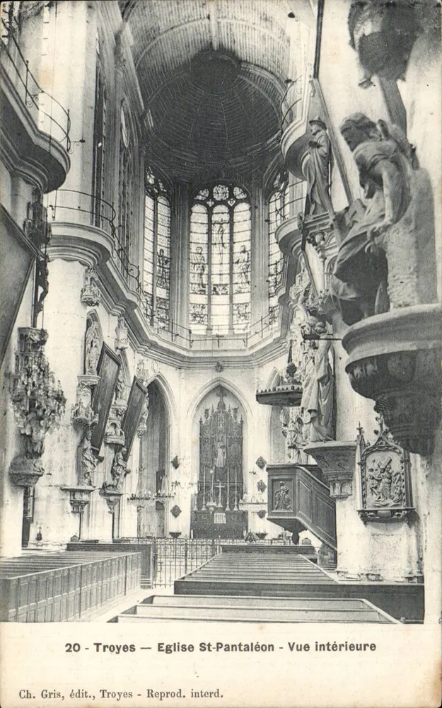 Troyes — Kirche St-Pantaléon — Innenansicht — Ch. Gris, Verlag, Troyes - Vorderseite