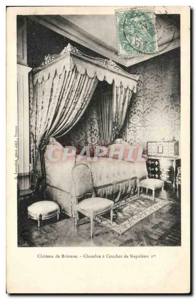 Schloss Brienne - Schlafzimmer von Napoleon I. — G. Langlot, phot.édit., Troyes - Vorderseite