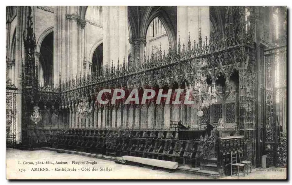 Amiens - Catedral - Lado das Cadeiras - L. Caron, fot.-edit., Amiens, n°174 - Frente