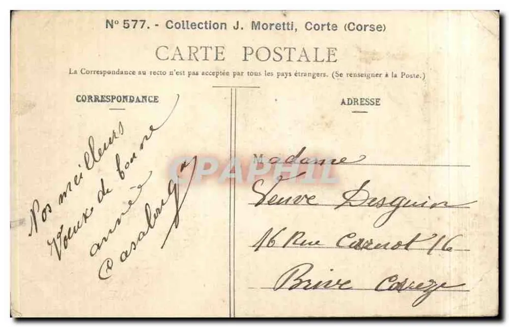 Statue des Monteigneur Gazzanelli in Vico — unbekannter Verlag, Seriennummer nicht sichtbar - Rückseite