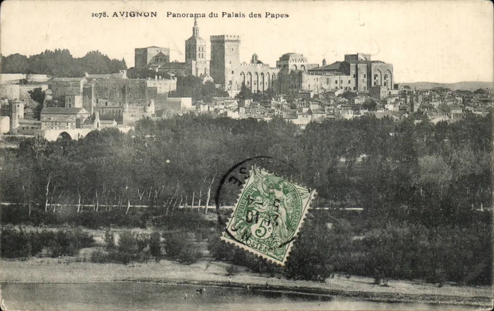 Avignon — Panorama do Palácio dos Papas — Ateliers de Phototypie Gueride, Marselha - Frente