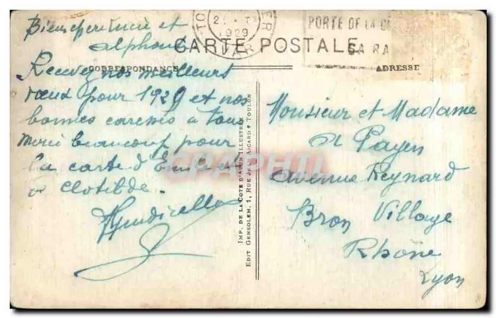 Toulon - A Caixa de Economia - Office de Economia — editor IMP. DE LA CÔTE D'AZUR, n°50 - Verso