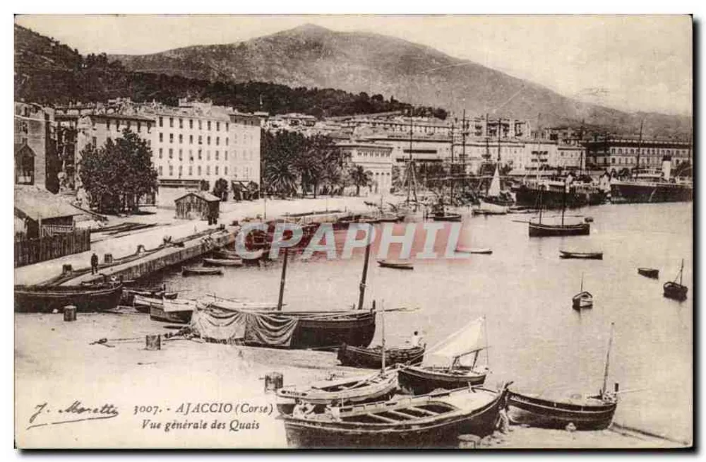 Ajaccio (Korsika) — Allgemeiner Blick auf die Kais — J. Moretti 3007 - Vorderseite