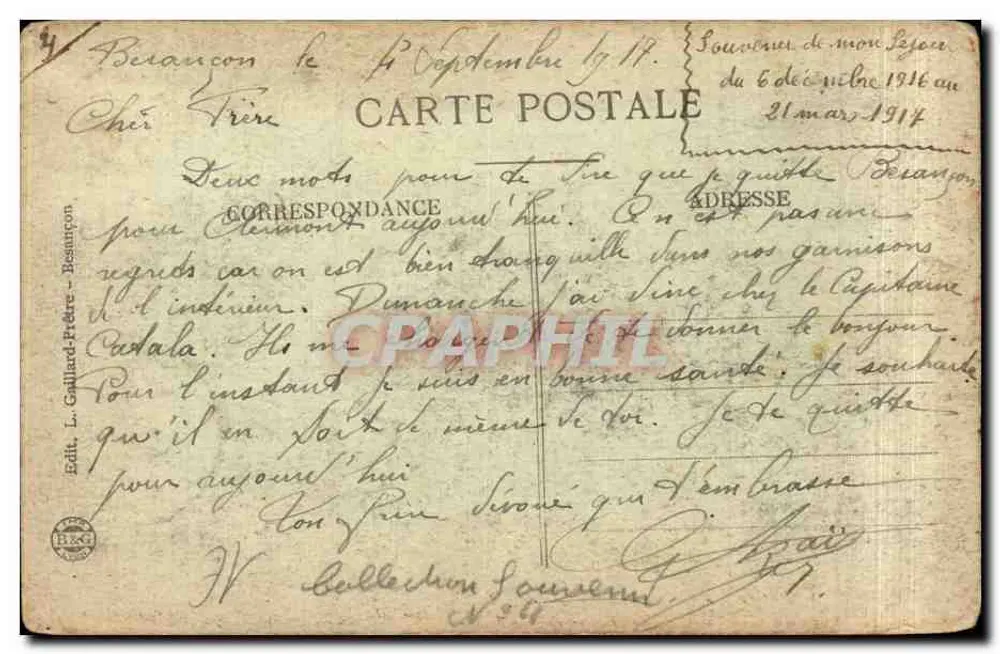 Besançon — Vista geral — Excursão na Franche-Comté, n°293 - Verso