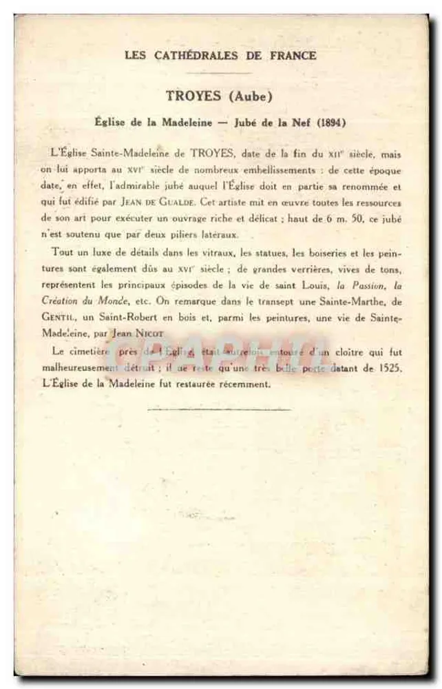 Troyes (Aube) — Kirche Sainte-Madeleine, Chorfenster der Kirche — Sammlung der Solution Paulauberge - Rückseite