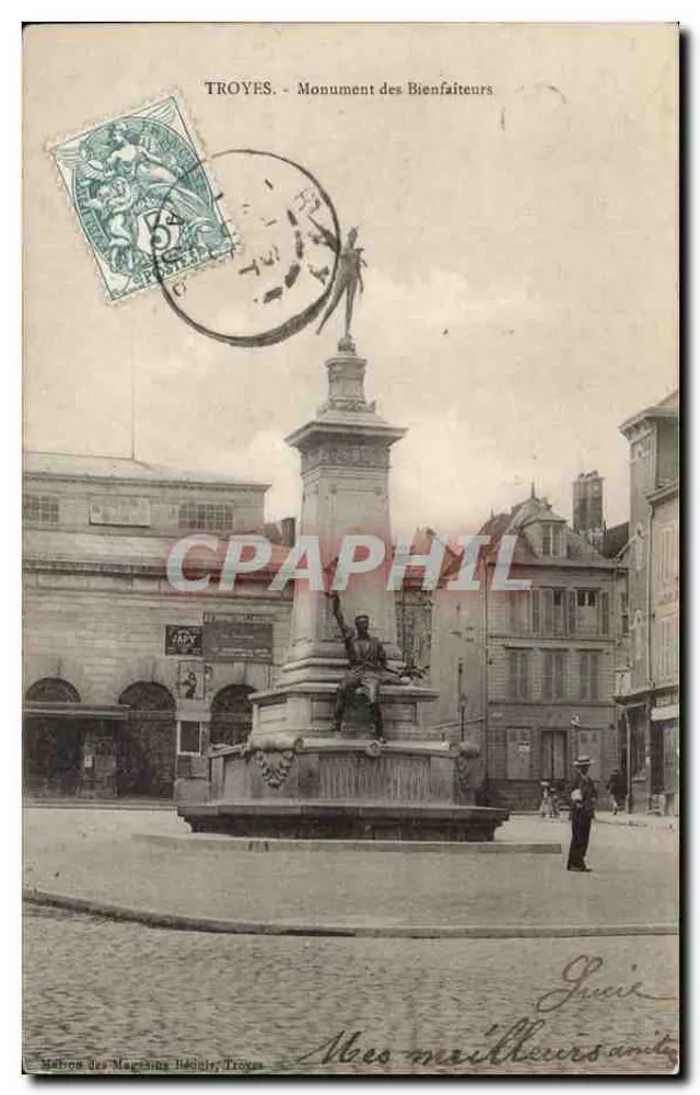 Troyes - Monument dos Benefactores — editor: Maison des Magasins Réunis, Troyes - Frente