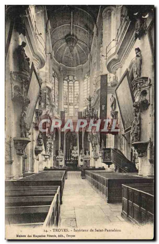 Interior de Saint-Pantaléon — TROYES — Maison des Magasins Réunis, editor Troyes - Frente