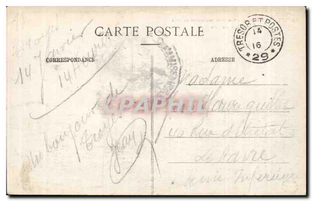 Troyes - A Prefeitura - Totalmente restaurada em 1892 após um incêndio - Verso