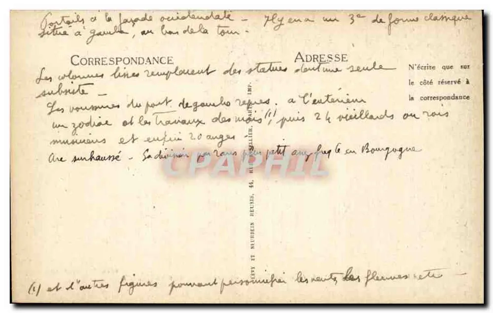 Avallon — Portal der Kirche Saint-Lazare — Verlag Curet-Renaudot — Nr. 25 - Rückseite