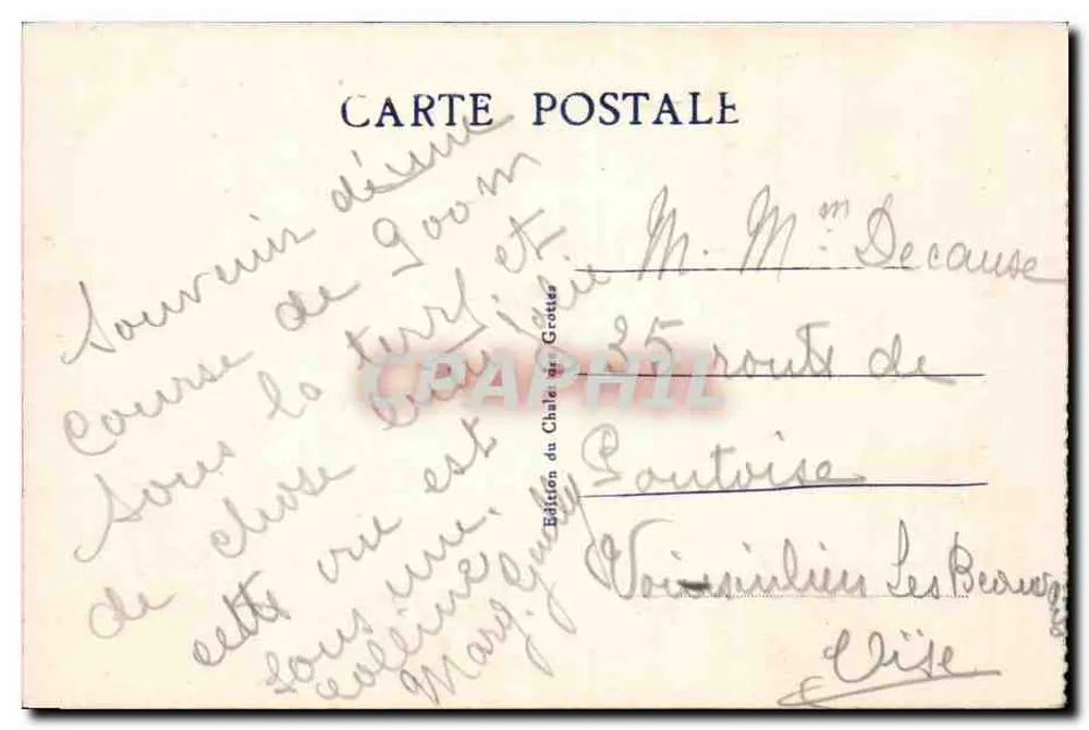 Grottes d'Arcy-sur-Cure (Yonne) — Das Marmor der Fées — Edition des Château de Grottes - Rückseite
