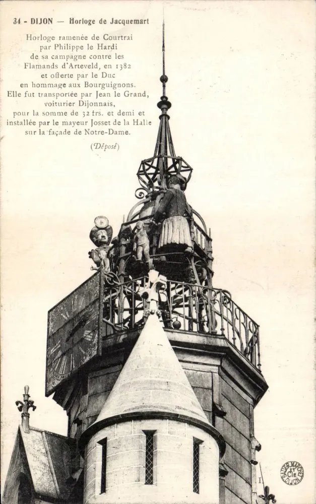 Dijon — Relógio de Jacquemart — Editora Cie de la Poste - Frente