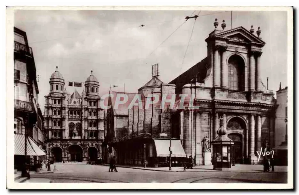 Dijon — Vista da Bolsa de Comércio e Igreja São Miguel — Les Éditions d'Art Yvon, Paris - Frente