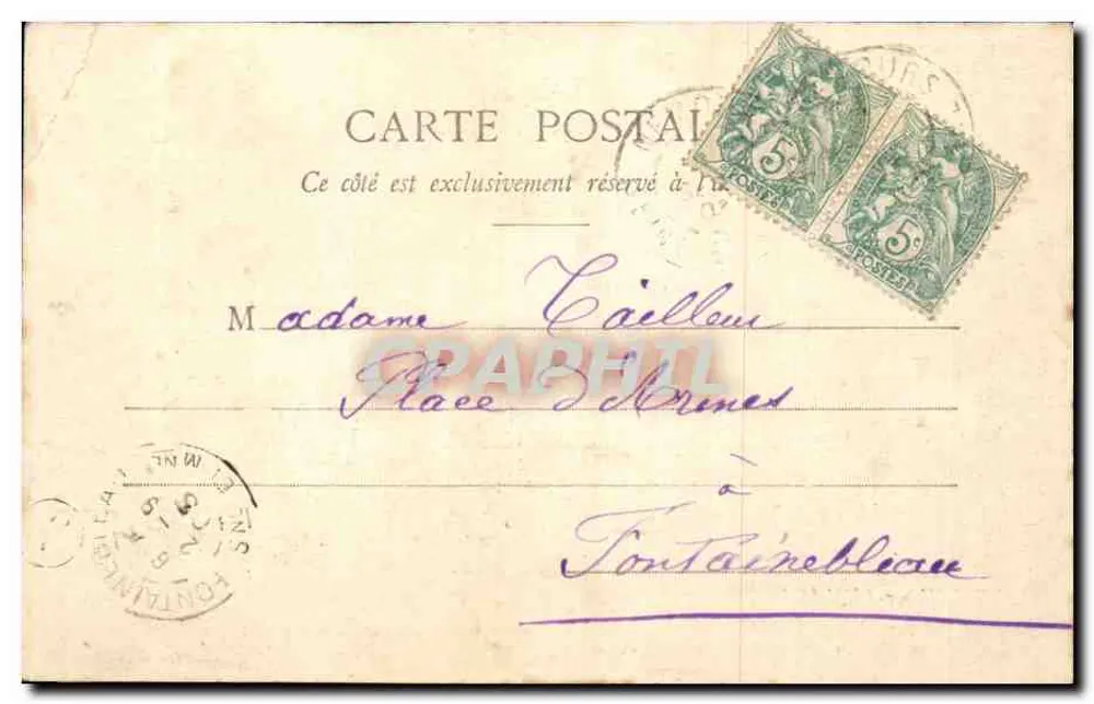 Nanteau-sur-Lunain — Schneeeffekt — Lib. Pap. Vve Davoigneau, 48, rue de Paris, Nemours (S.-et-M.) - Rückseite