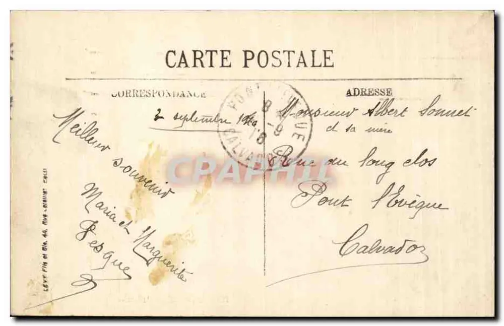 Paris — A Escola Militar — LL, n° 865 - Verso