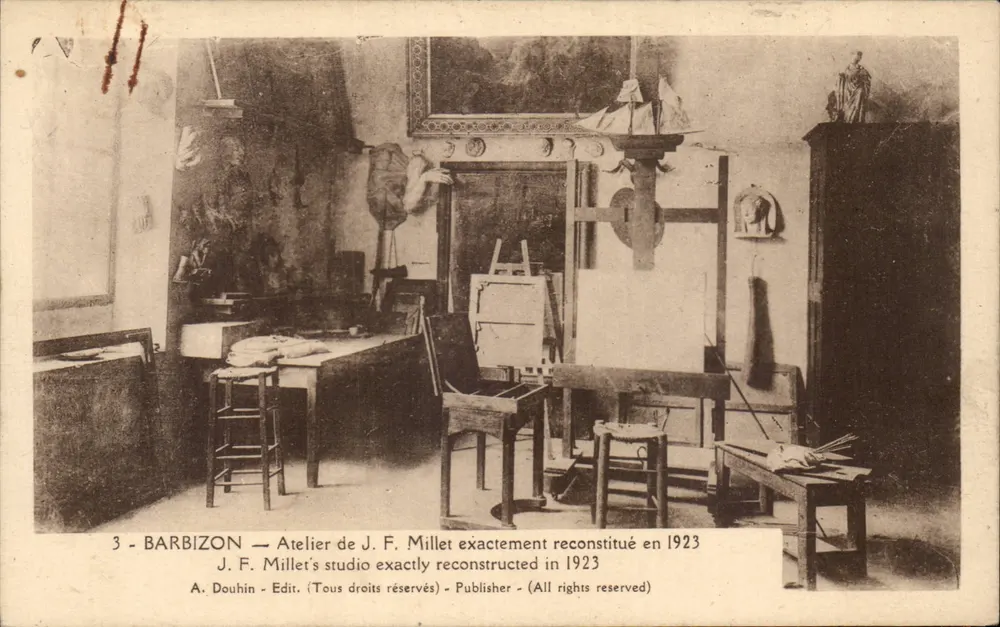बार्बिज़ॉन — जे. एफ. मिलेट के कार्यशाला 1923 में बिल्कुल फिर से बनाई गई — ए. डूहिन एडिट. - आगे