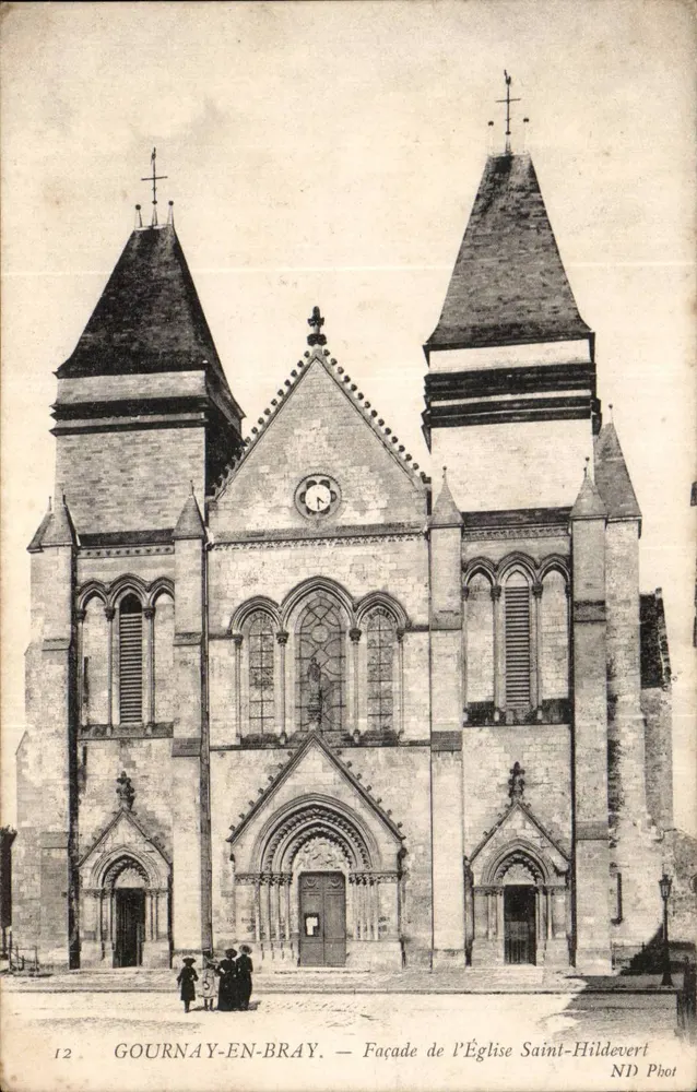 Gournay-en-Bray — Fassade der Kirche Saint-Hildevert — ND Phot - Vorderseite