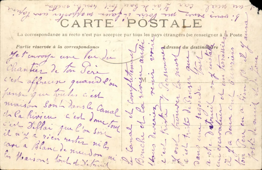 Catástrofe de LORROY (Seine-et-Marne) — destroços e danos — Cliché Photo-Reclame - Verso