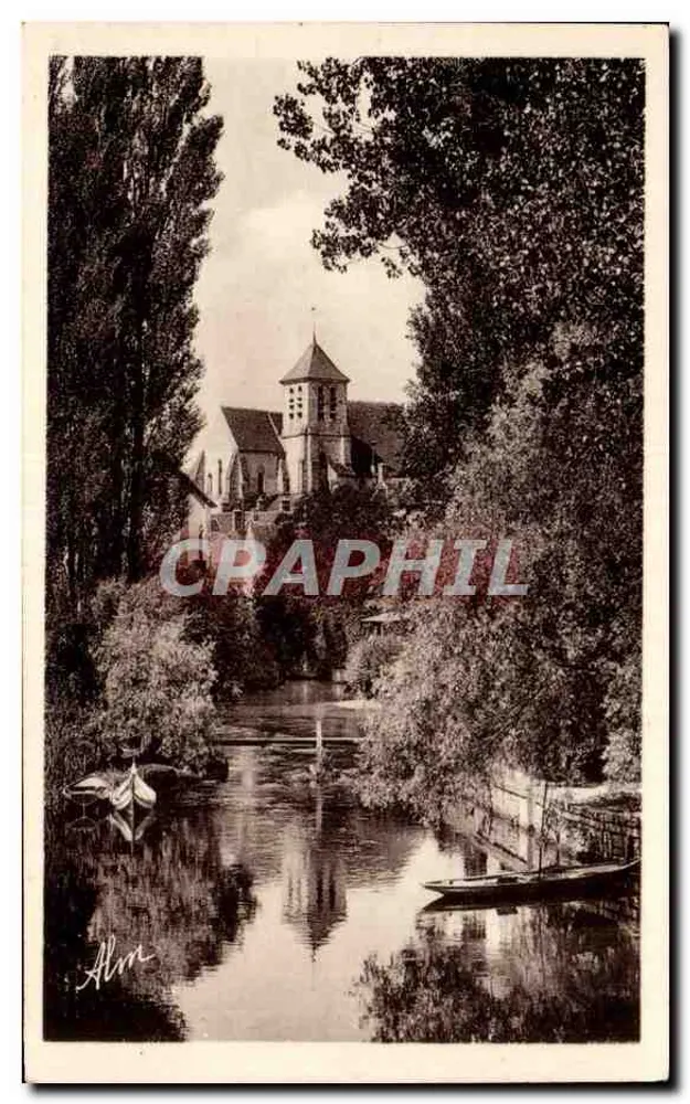 Montigny-sur-Loing — Kirche und der Loing — Imp. Teller, Mâcon - Vorderseite