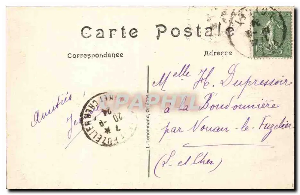 Patay (Loiret) — Ostpromenade Fossés — Joudion, Verlag - Rückseite