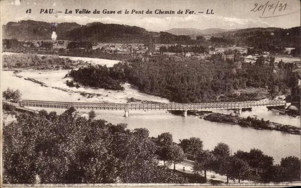 PAU — Die Gave-Tal und die Eisenbahnbrücke — LL - Vorderseite