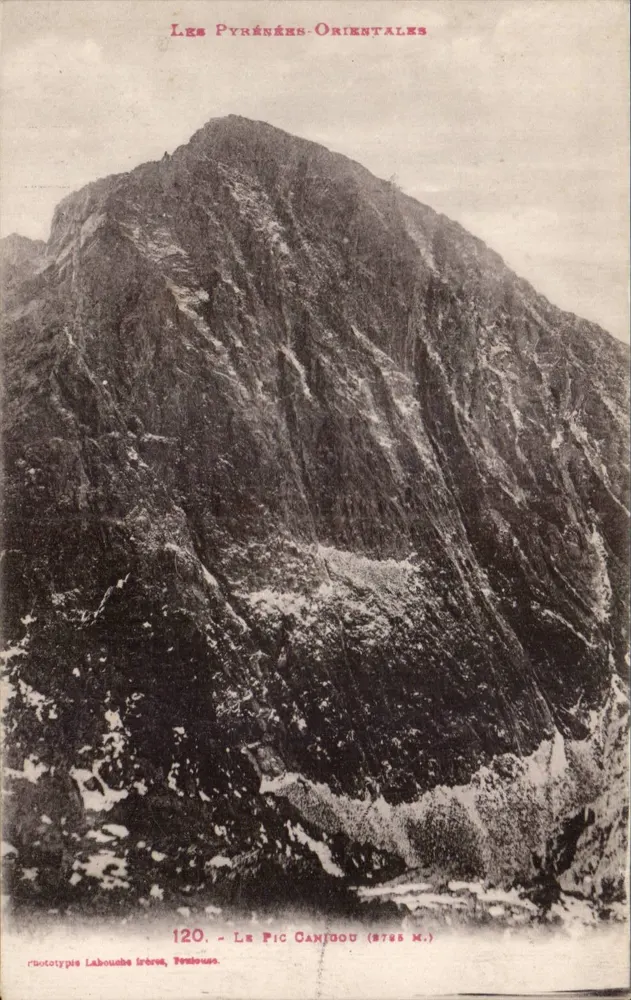 O Pic Canigou (8785 m) — As Pirineus Orientais — Fototipia Labouche, Perpignan, n°120 - Frente