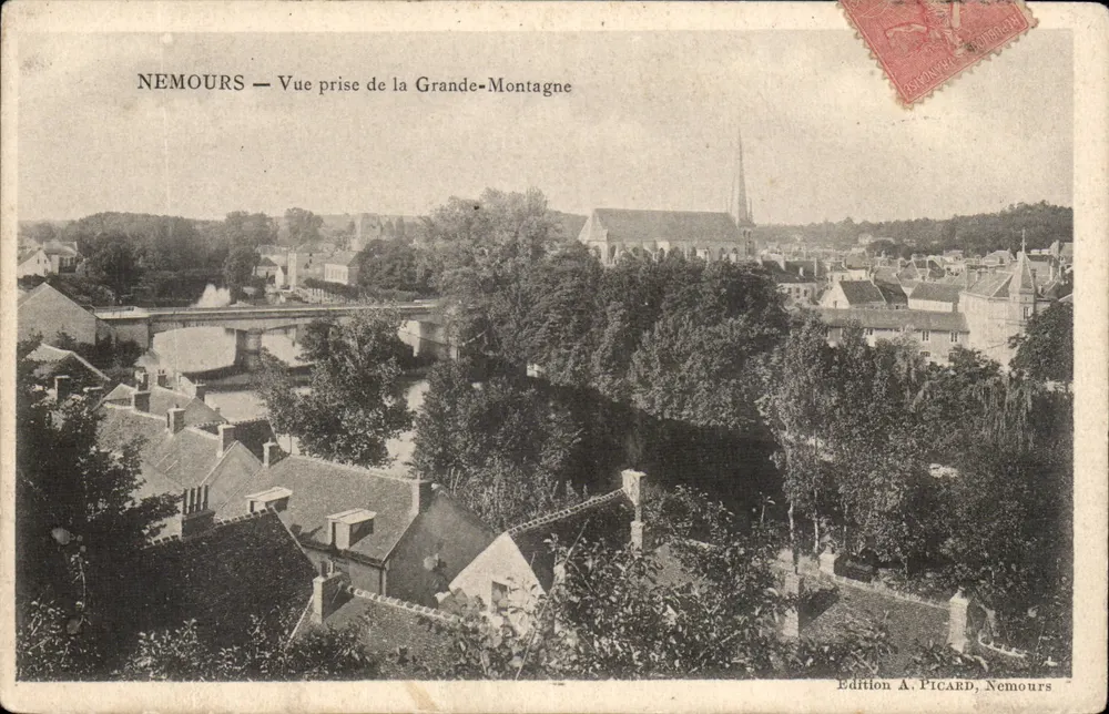 Nemours — Ausblick vom Grande-Montagne — Edition A. Picard, Nemours - Vorderseite