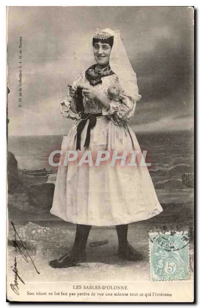 Les Sables-d'Olonne — Mulher em tricô — G. J. de Saintes, N° 41 - Frente