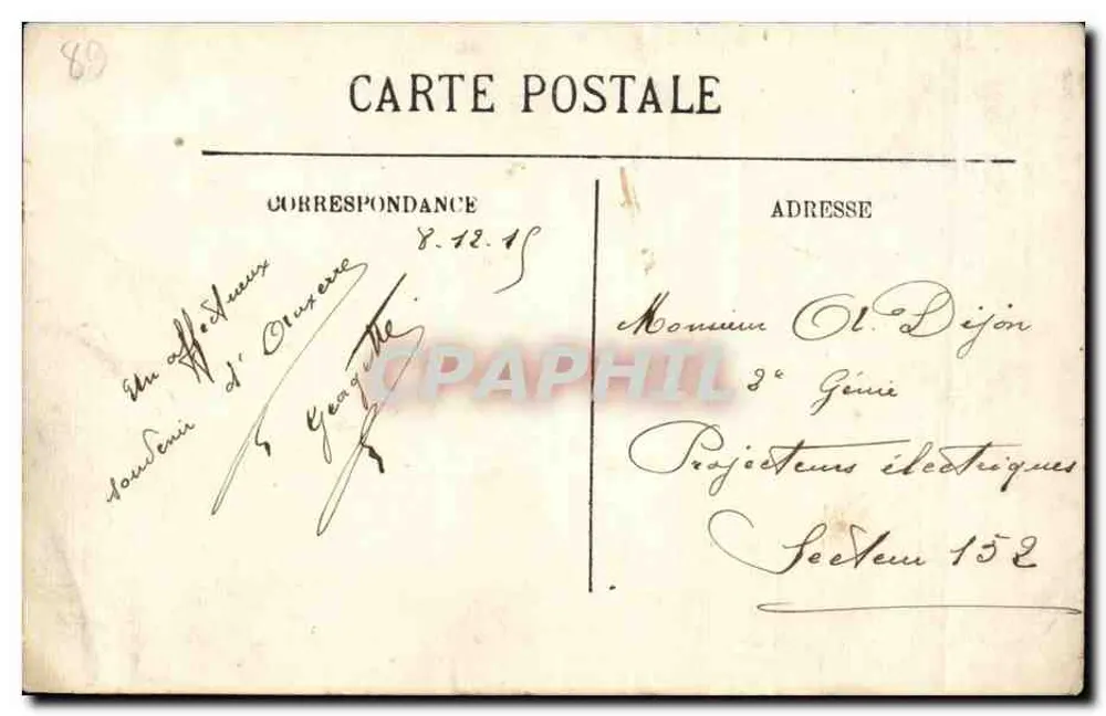 Auxerre — Ansicht vom Pont de Gien — Arnon-Calmus et Fils, Buchhändler Verleger, Auxerre - Rückseite
