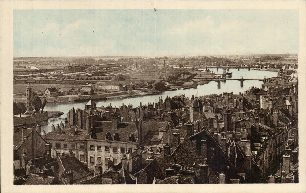 Chalon-sur-Saône — Ansicht der Saône und der Brücken — Verlag S.&L. - Vorderseite